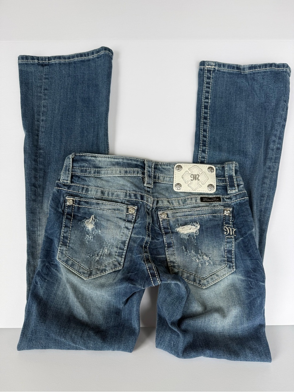 Miss Me Distressed Women's low rise Bootcut Jeans